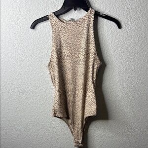 Gaze Beige Leopard Print Bodysuit